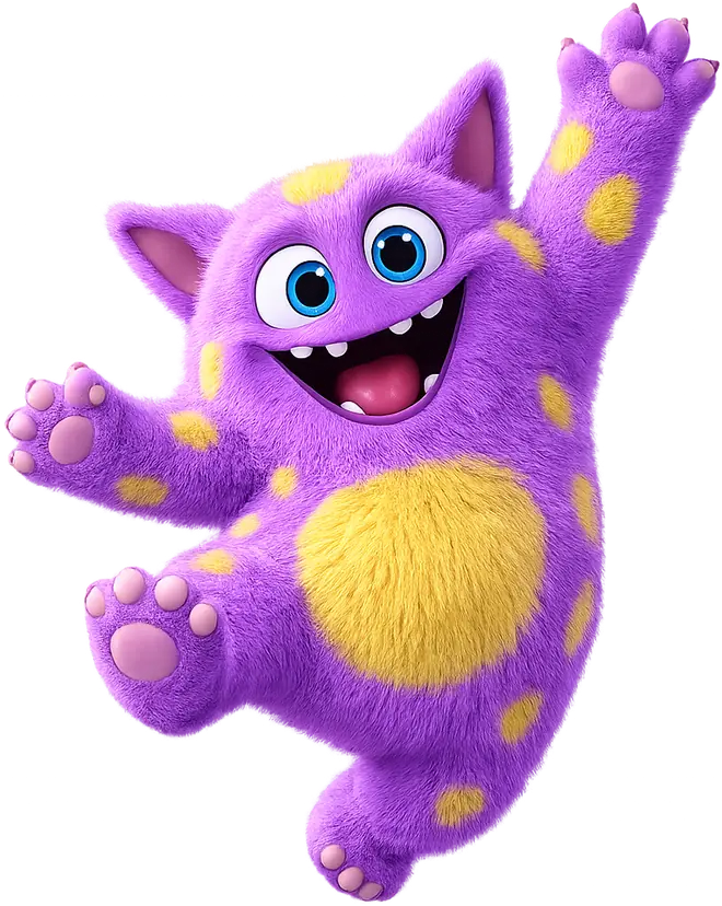 Maskot Kvízák mává tlapkou na pozdrav