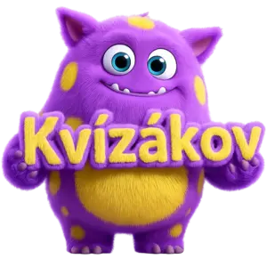 Logo Kvízákov, fialový maskot Kvízák